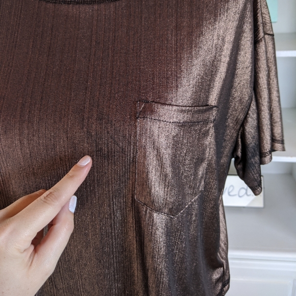 Wild Fable Bronze Copper Cropped Slinky Top - XS - Picture 5 of 7